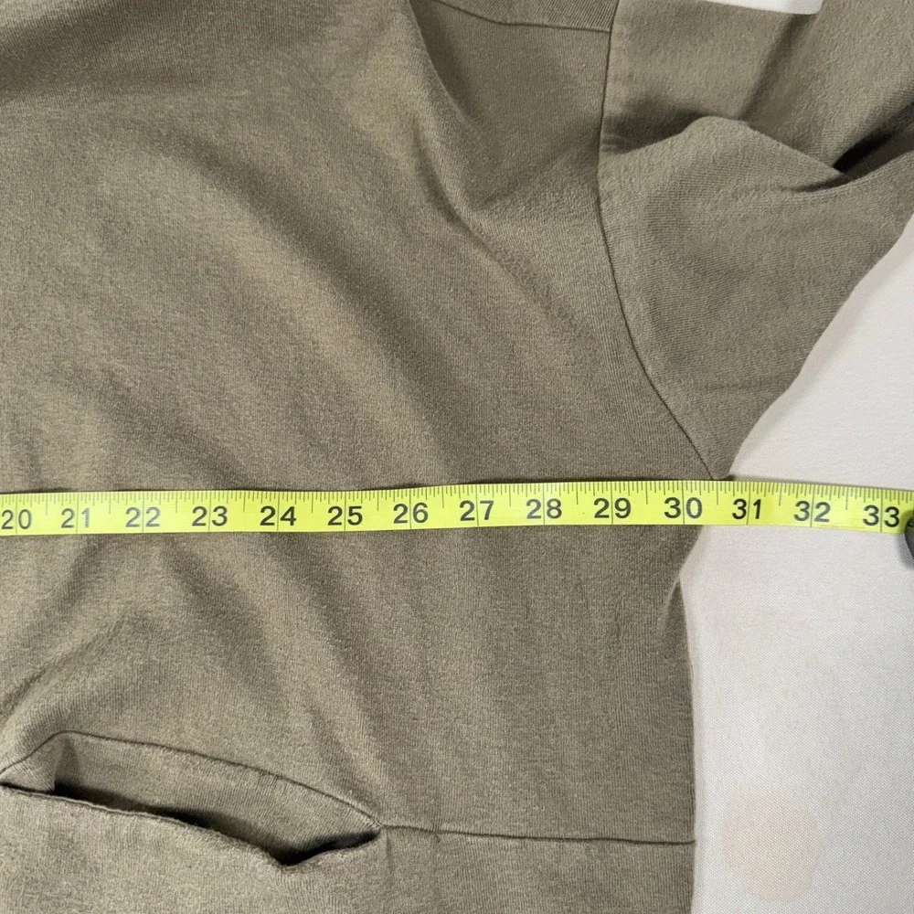 Free People Beach Olive Tan Funnel Neck Oversized Tunic Sweatshirt Pockets M GUC